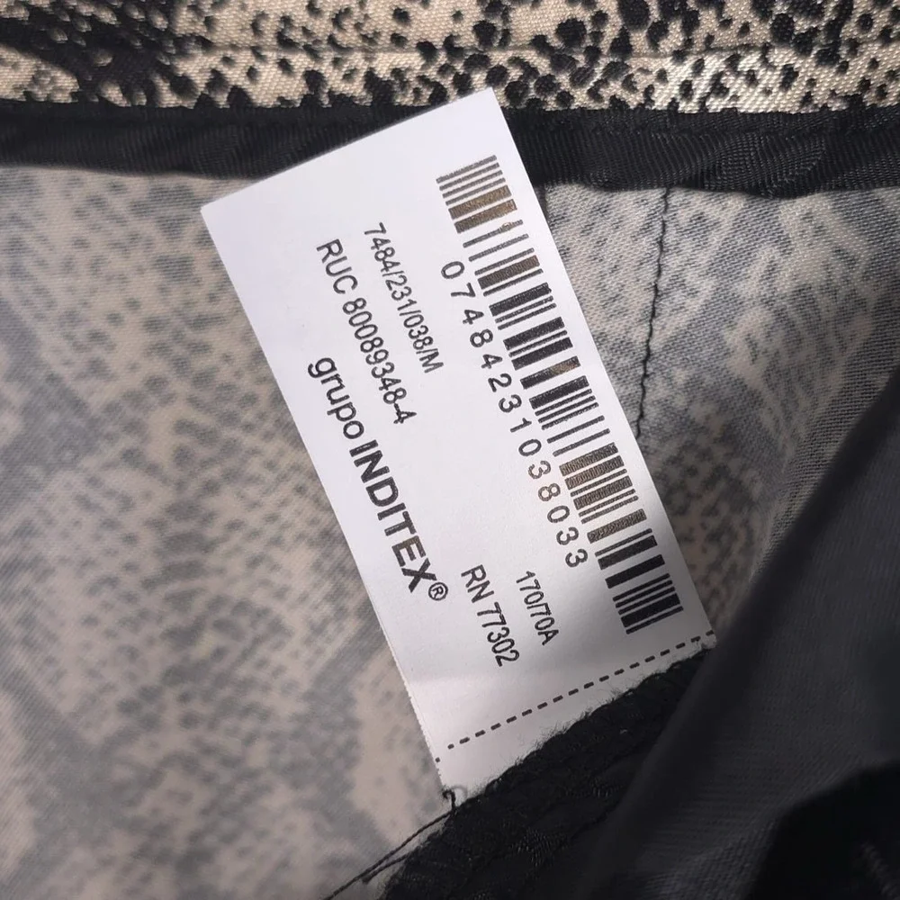 ZARA New Trousers Pants MEDIUM Snake Print Flared Boot HighRise Flowing 7484/231